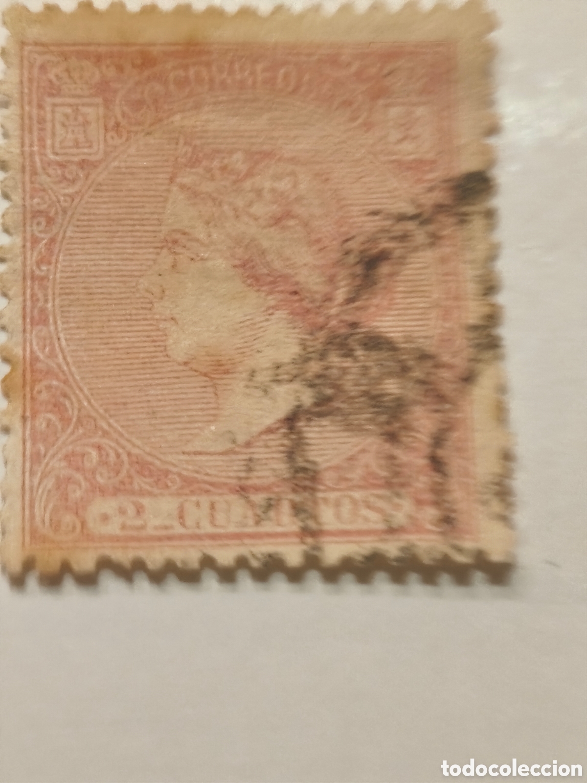 Selos: Sello cl&aacute;sico de Espa&ntilde;a n 80!muy escaso usado ,rueda de carreta 2 cuartos rosa ver las imagenes