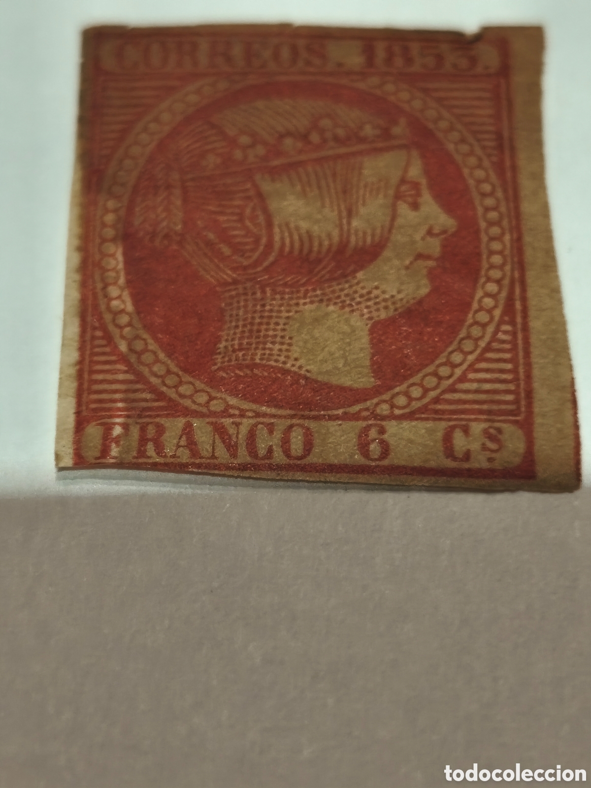 Francobolli: Sello cl&aacute;sico de Espa&ntilde;a n 17 nuevo con goma** ,6 cuartos casta&ntilde;o rojizo ,ver imagenes