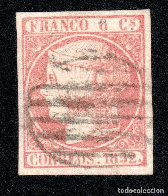 Sellos: EDIFIL 12 ISABEL II A&Ntilde;O 1852. MATASELLOS PARRILLA NEGRA.