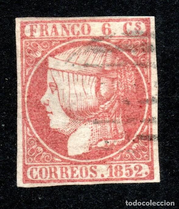 Sellos: EDIFIL 12 ISABEL II A&Ntilde;O 1852. MATASELLOS PARRILLA NEGRA.