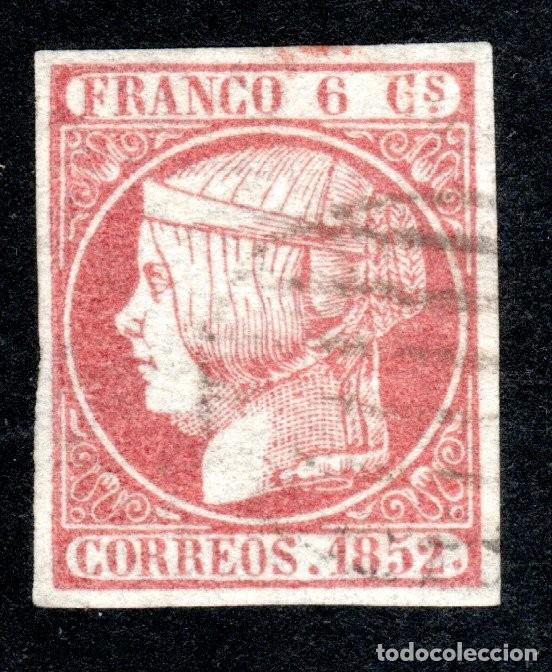 Sellos: EDIFIL 12 ISABEL II A&Ntilde;O 1852. MATASELLOS PARRILLA NEGRA.