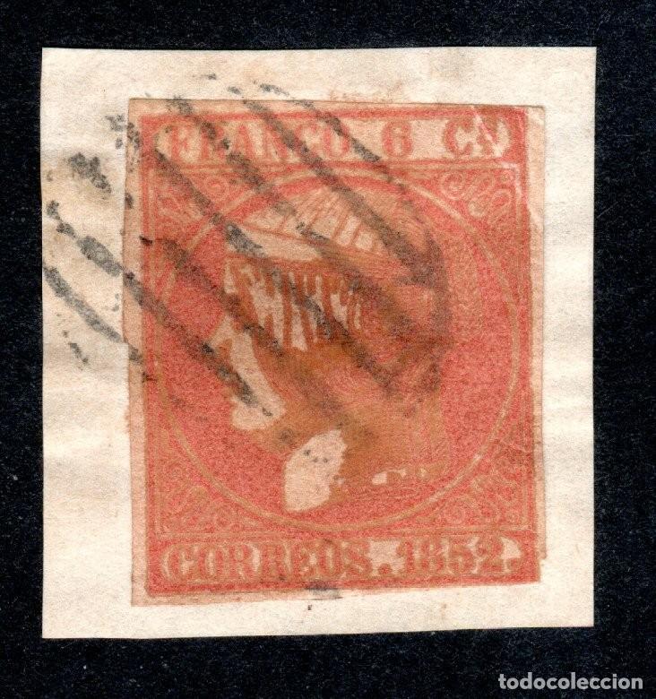 Sellos: EDIFIL 12 ISABEL II A&Ntilde;O 1852. MATASELLOS PARRILLA NEGRA.
