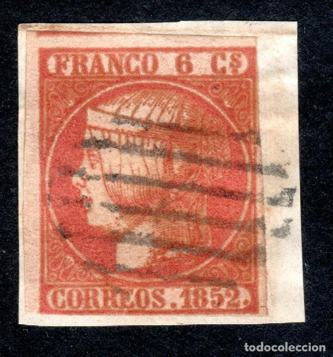 Sellos: EDIFIL 12 ISABEL II A&Ntilde;O 1852. MATASELLOS PARRILLA NEGRA. (VARIEDAD...IMPRESI&Oacute;N).