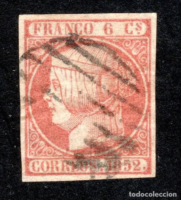 Sellos: EDIFIL 12 ISABEL II A&Ntilde;O 1852. MATASELLOS PARRILLA NEGRA.