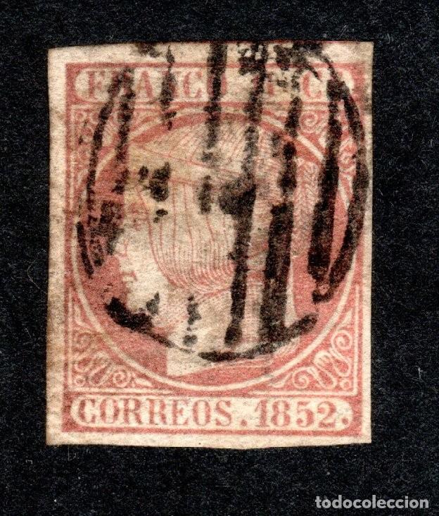Sellos: EDIFIL 12 ISABEL II A&Ntilde;O 1852. MATASELLOS PARRILLA NEGRA.