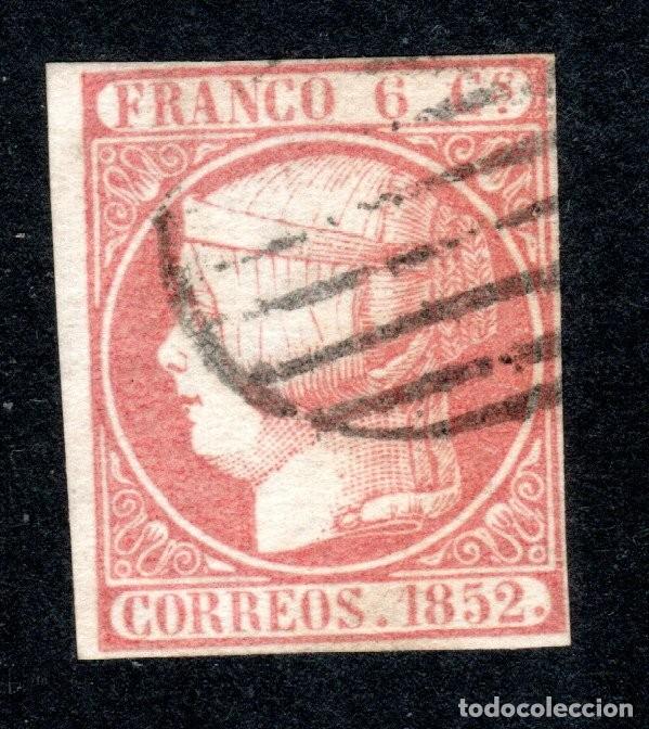 Sellos: EDIFIL 12 ISABEL II A&Ntilde;O 1852. MATASELLOS PARRILLA NEGRA.