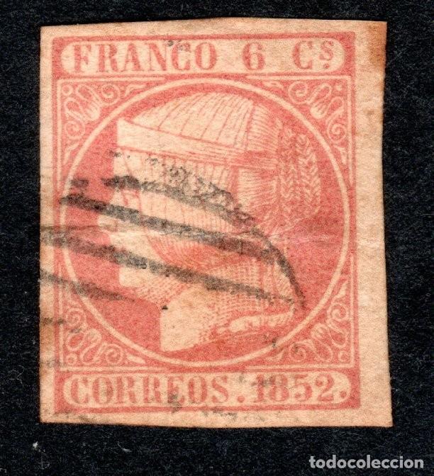 Sellos: EDIFIL 12 ISABEL II A&Ntilde;O 1852. MATASELLOS PARRILLA NEGRA.