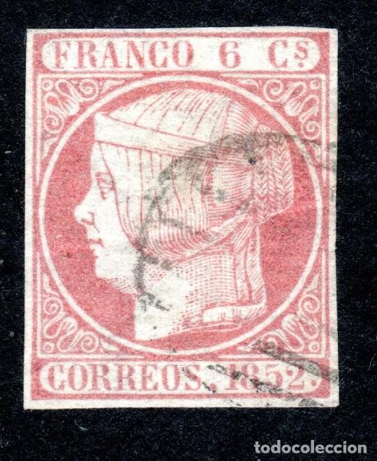 Sellos: EDIFIL 12 ISABEL II A&Ntilde;O 1852. MATASELLOS PARRILLA NEGRA.