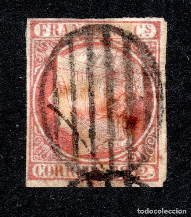 Sellos: EDIFIL 12 ISABEL II A&Ntilde;O 1852. MATASELLOS PARRILLA NEGRA.