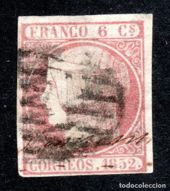 Sellos: EDIFIL 12 ISABEL II A&Ntilde;O 1852. MATASELLOS PARRILLA NEGRA.