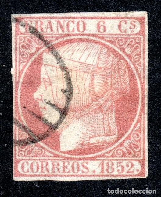 Sellos: EDIFIL 12 ISABEL II A&Ntilde;O 1852. MATASELLOS PARRILLA NEGRA.