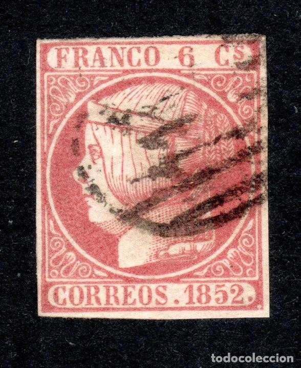 Sellos: EDIFIL 12 ISABEL II A&Ntilde;O 1852. MATASELLOS PARRILLA NEGRA ABIERTA.