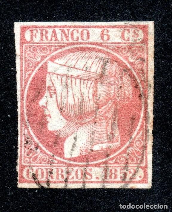 Sellos: EDIFIL 12 ISABEL II A&Ntilde;O 1852. MATASELLOS PARRILLA NEGRA ABIERTA.