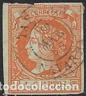 Sellos: 1860 Isabel II, EDIFIL n&ordm; 52 (o) matasello: fechador Tafalla, Navarra