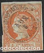 Sellos: 1860 Isabel II, EDIFIL n&ordm; 52 (o) matasello: fechador TORTOSA,Tarragona
