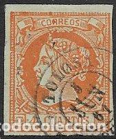 Sellos: 1860 Isabel II, EDIFIL n&ordm; 52 (o) matasello: fechador Tolosa, Guip&uacute;zcoa