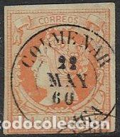 Sellos: 1860 Isabel II, EDIFIL n&ordm; 52 (o) matasello: fechador Colmenar, M&aacute;laga