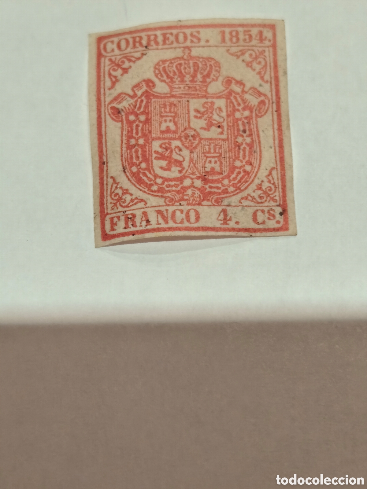 Francobolli: Sello cl&aacute;sico de Espa&ntilde;a n 33 nuevo con goma** muy escaso 4 cuartos rosa ver imagenes