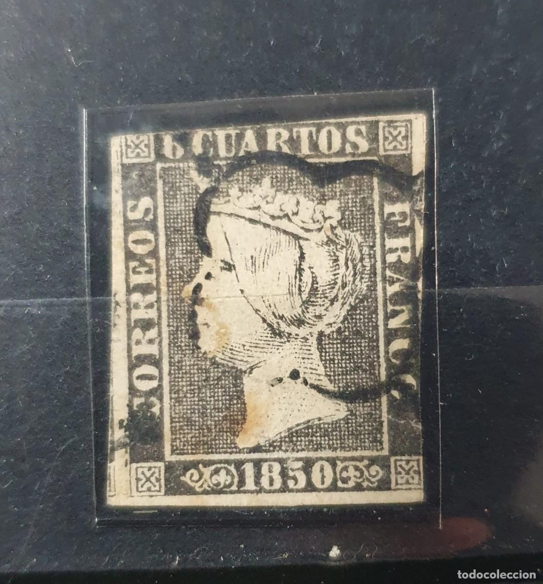 Sellos: EDIFIL 1 USADO ISABEL II ESPA&Ntilde;A 1850 PLANCHA I POSICION 24