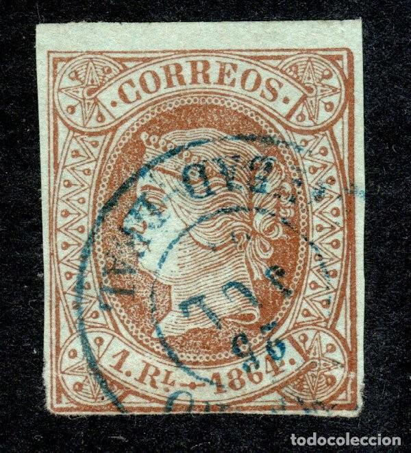 Sellos: EDIFIL 67 ISABEL II A&Ntilde;O 1864. MATASELLOS FECHADOR. VALOR CAT&Aacute;LOGO: 122 &euro;. LUJO.