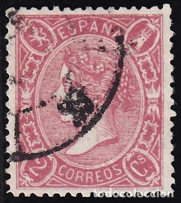 Sellos: ESPA&Ntilde;A, 1865 EDIFIL N&ordm; 74, 2 cu. rosa rojizo, [BIEN CENTRADO.]