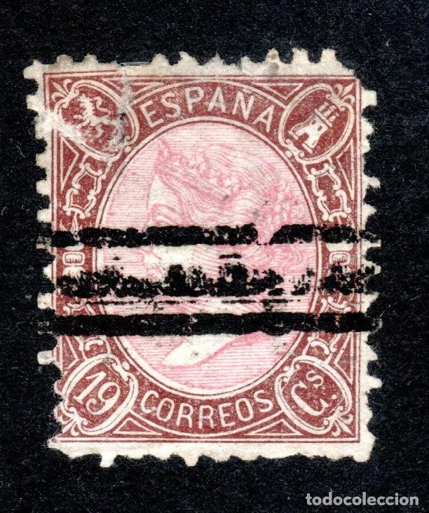 Sellos: EDIFIL 77 ISABEL II. A&Ntilde;O 1865. BARRADO. (SALIDA: 0,01 &euro;).