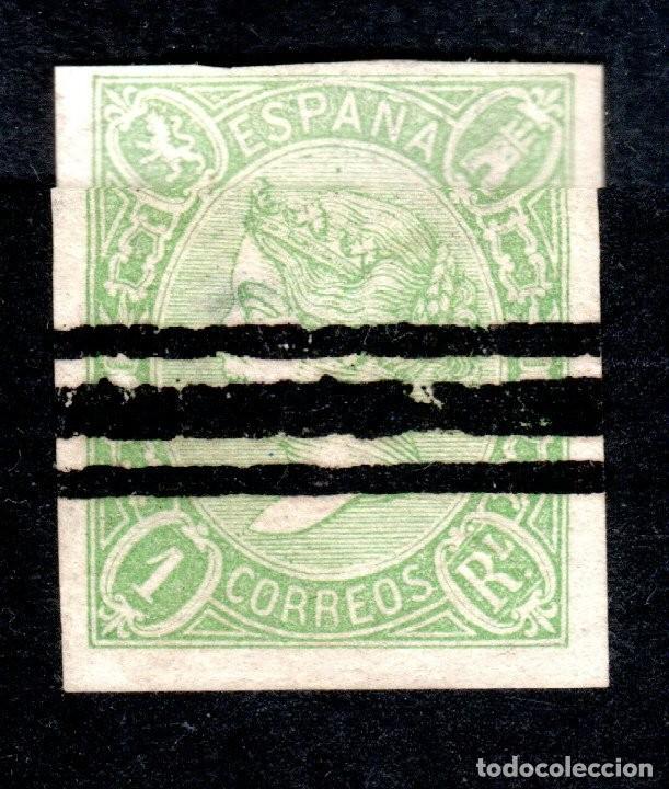 Sellos: EDIFIL 72 ISABEL II. A&Ntilde;O 1865. BARRADO. (SALIDA: 0,01 &euro;).