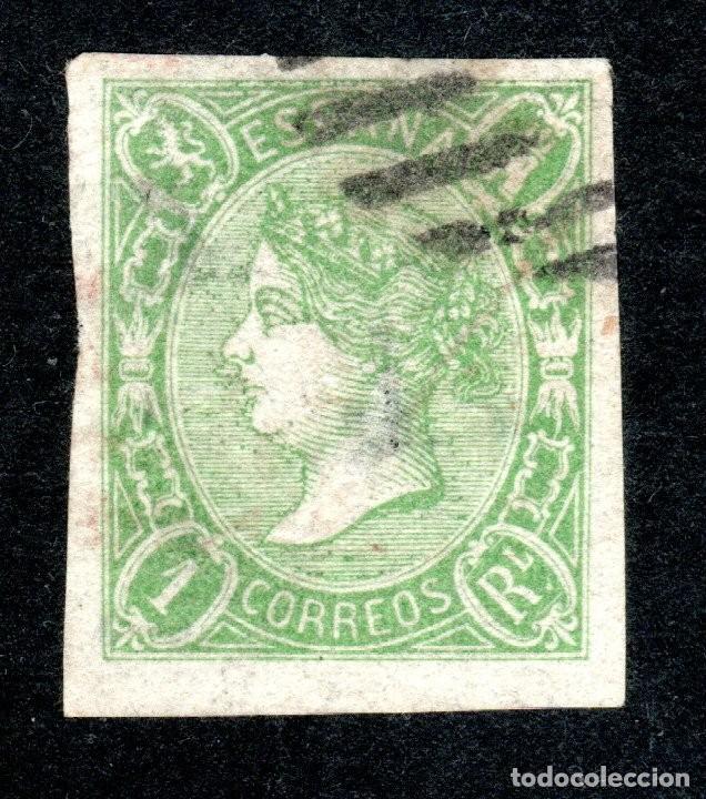 Sellos: EDIFIL 72 ISABEL II. A&Ntilde;O 1865. MATASELLOS PARRILLA NEGRA. VALOR CAT&Aacute;LOGO: 89 &euro;. (SALIDA: 0,01 &euro;).