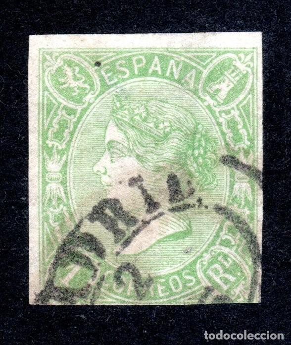 Sellos: EDIFIL 72 ISABEL II. A&Ntilde;O 1865. FECHADOR DE MADRID. VALOR CAT&Aacute;LOGO: 89 &euro;. (SALIDA: 0,01 &euro;).