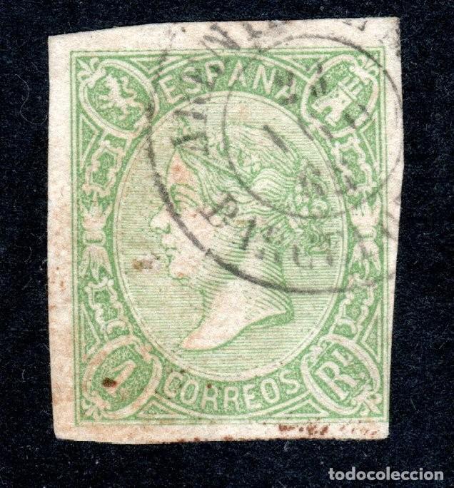 Sellos: EDIFIL 72 ISABEL II. A&Ntilde;O 1865. FECHADOR DE MADRID. VALOR CAT&Aacute;LOGO: 89 &euro;. (SALIDA: 0,01 &euro;).