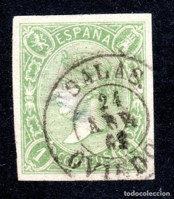 Sellos: EDIFIL 72 ISABEL II. A&Ntilde;O 1865. FECHADOR DE SALAS (ASTURIAS). VALOR CAT&Aacute;LOGO: 89 &euro;. (SALIDA: 0,01 &euro;).
