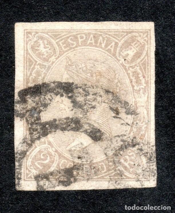 Sellos: EDIFIL 73 ISABEL II. A&Ntilde;O 1865. MATASELLOS RUEDA DE CARRETA. VALOR CAT&Aacute;LOGO: 47 &euro;. (SALIDA: 0,01 &euro;.).