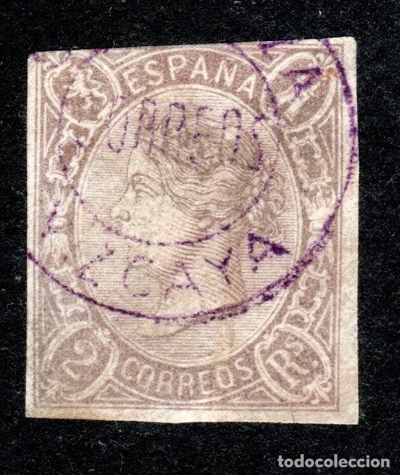 Sellos: EDIFIL 73 ISABEL II. A&Ntilde;O 1865. MATASELLOS PREFILAT&Eacute;LICO CARLISTA DE VIZCAYA. (SALIDA: 0,01 &euro;.).