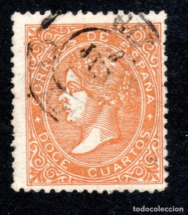 Sellos: EDIFIL 89A ISABEL II. A&Ntilde;O 1867. MATASELLOS FFECHADOR. VALOR CAT&Aacute;LOGO. 15 &euro;. (SALIDA: 0,01 &euro;.).