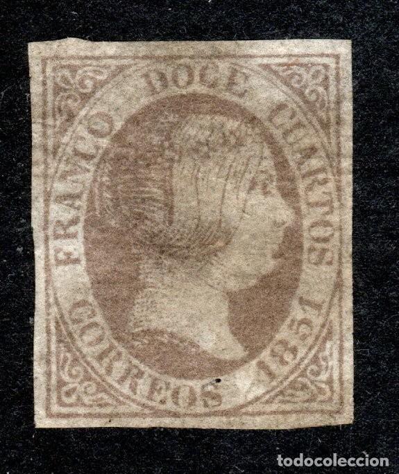 Sellos: EDIFIL 7. ISABEL II. A&Ntilde;O 1851. VALOR CAT&Aacute;LOGO: 6.000 &euro;. MH *(SALIDA: 0,01 &euro;.).