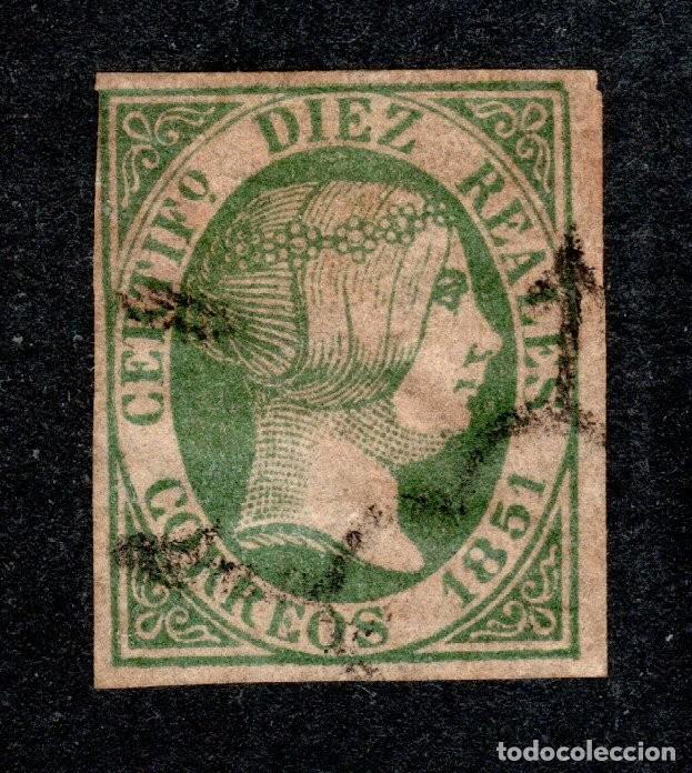 Sellos: EDIFIL 11 ISABEL II. A&Ntilde;O 1851. MATASELLOS ARA&Ntilde;A NEGRA. VALOR CAT&Aacute;LOGO: 720 &euro;. (SALIDA: 0,01 &euro;.).