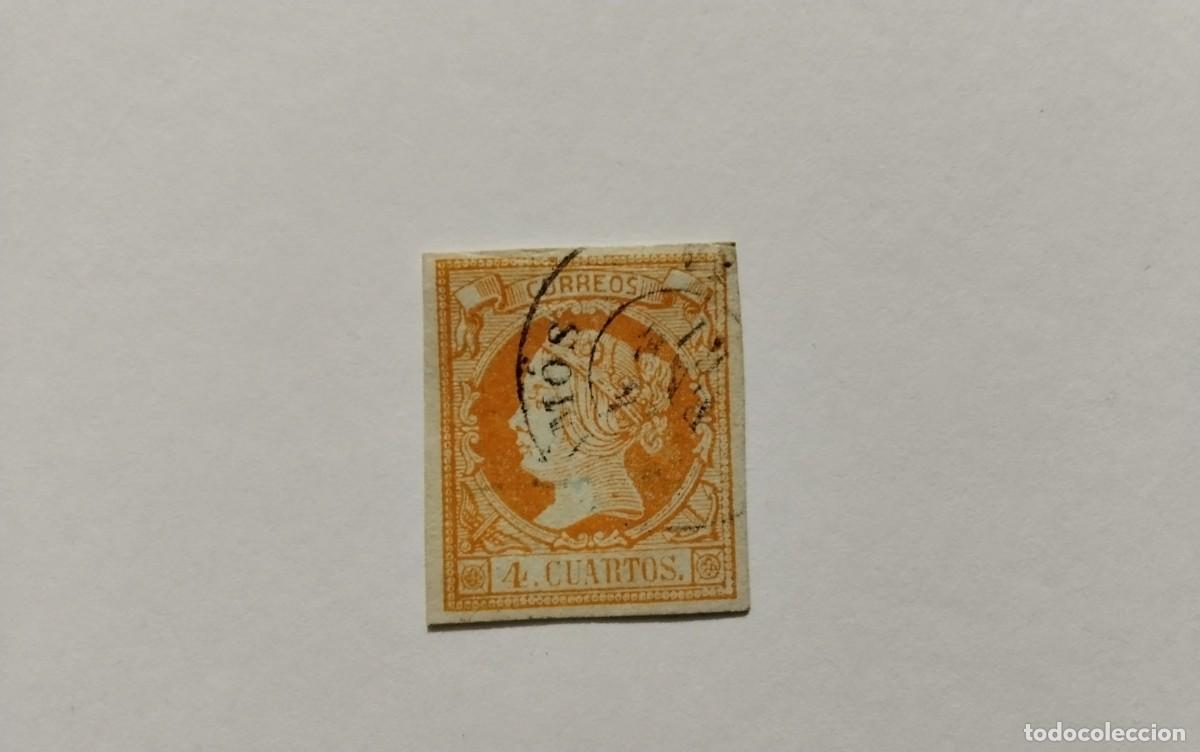 Selos: ESPA&Ntilde;A - 1860 - ISABEL II - EDIFIL 52 - LUJO - MATASELLOS FECHADOR