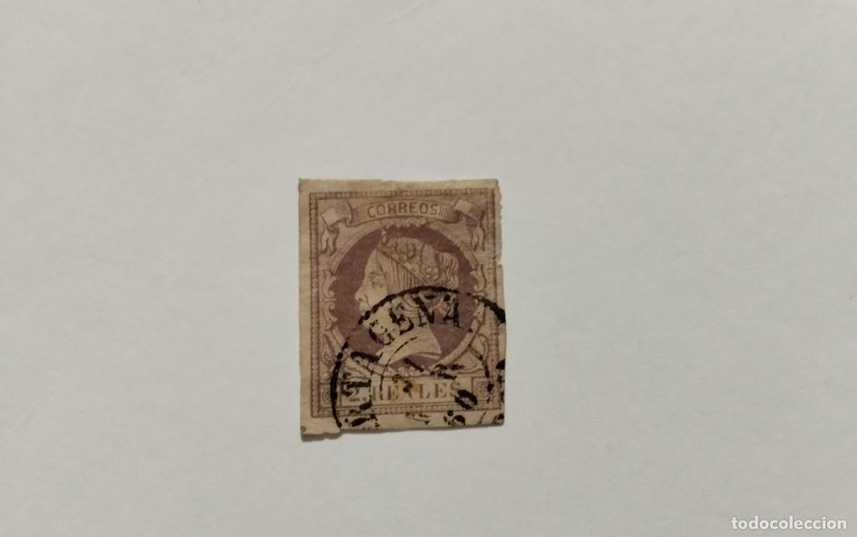 Briefmarken: ESPA&Ntilde;A - 1860 - ISABEL II - EDIFIL 56 - LUJO - MATASELLOS FECHADOR