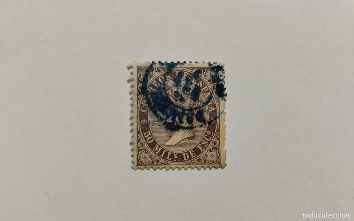 Timbres: ESPA&Ntilde;A - 1867 - ISABEL II - EDIFIL 98 - MATASELLOS FECHADOR AZUL