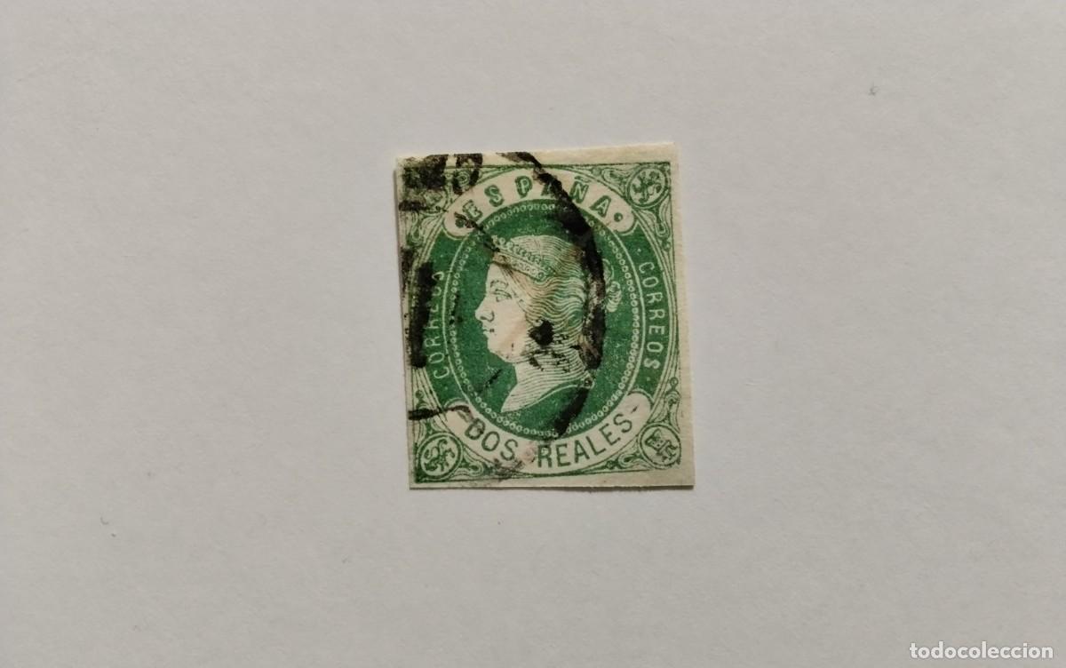 Sellos: ESPA&Ntilde;A - 1862 - ISABEL II - EDIFIL 62- MATASELLOS RUEDA CARRETA