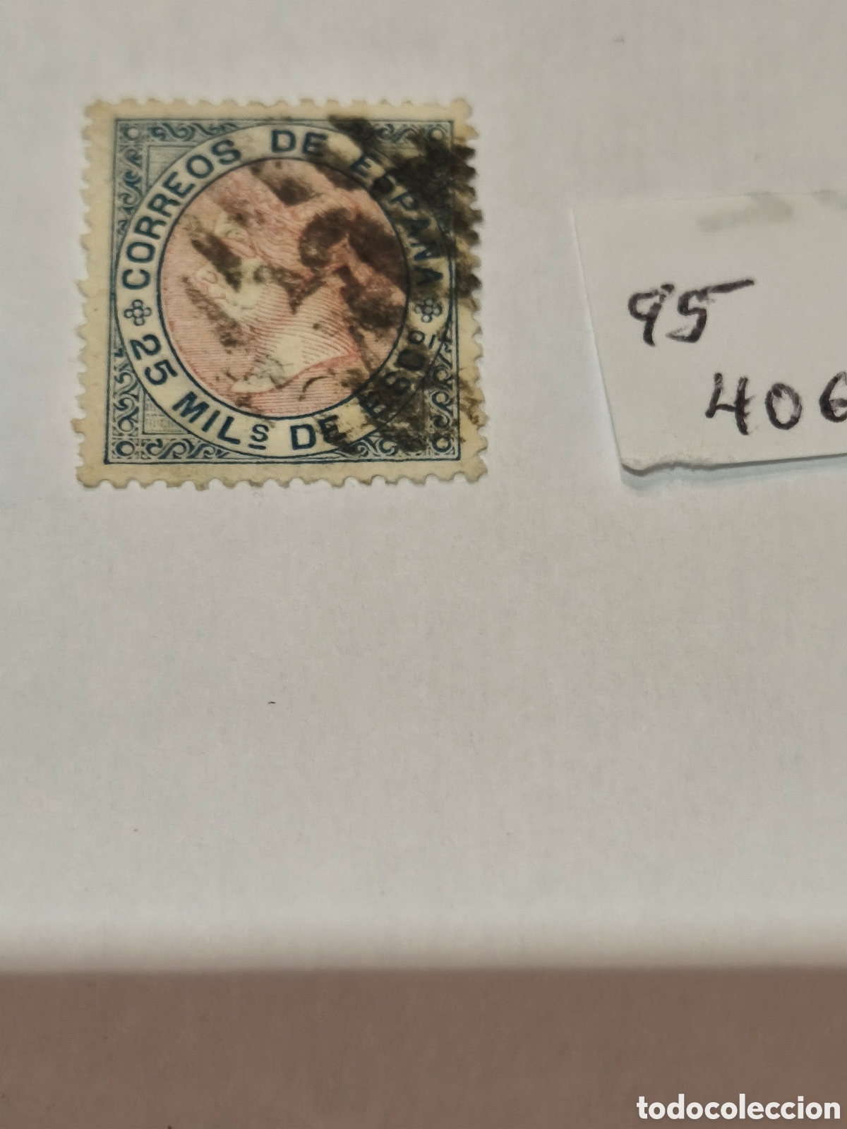 Timbres: Sello cl&aacute;sico de Espa&ntilde;a n 95 muy escaso usado parrilla con n&uacute;me25 mils de esc.ver