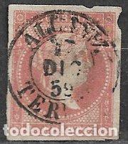 Sellos: 1855 Isabel II, EDIFIL n&ordm; 48 (o) matasello ALCA&Ntilde;IZ, Teruel