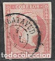 Sellos: 1855 Isabel II, EDIFIL n&ordm; 48 (o) matasello CALATAYUD, Zaragoza