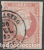 Sellos: 1855 Isabel II, EDIFIL n&ordm; 48 (o) matasello BARBASTRO, Huesca