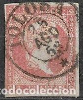 Sellos: 1855 Isabel II, EDIFIL n&ordm; 48 (o) matasello TOLOSA, Guip&uacute;zcoa