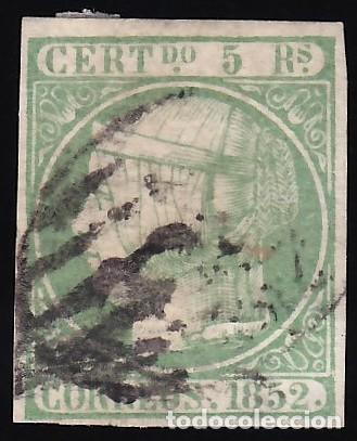 Stamps: ESPA&Ntilde;A, 1852 EDIFIL N&ordm; 15, 5 r. verde