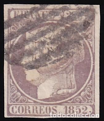Sellos: ESPA&Ntilde;A, 1852 EDIFIL N&ordm; 13, 12 cu. lila