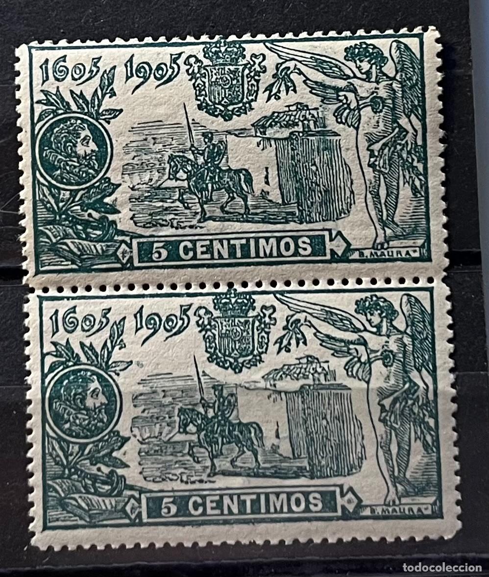 Sellos: 1905 centenario del quijote,,MN**.centrado,goma,color,numerado