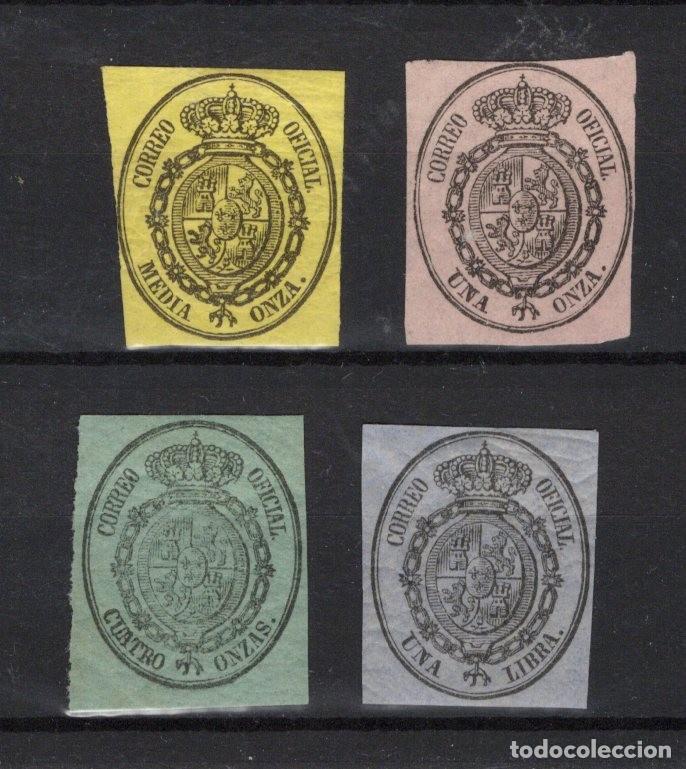 Selos: PC908 Sellos Espa&ntilde;a a&ntilde;o 1855 EDIFIL 35/38* sellos originales en NUEVO SERIE COMPLETA v.c. 39 &euro;