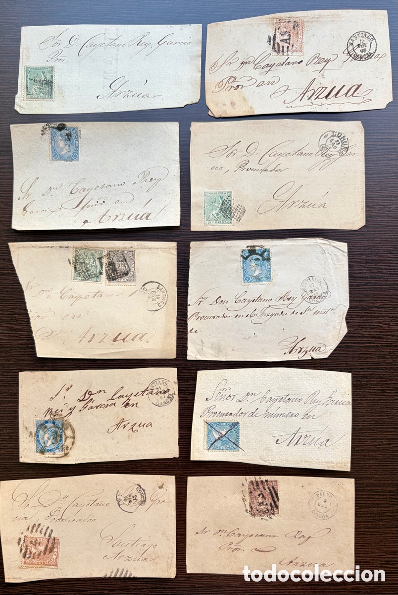 Sellos: Espa&ntilde;a 1865/1874 Gran Lote de 21 frontales.